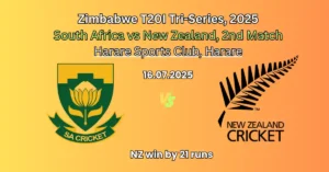 न्यूज़ीलैंड ने दक्षिण अफ्रीका को 21 रन से हरायाa