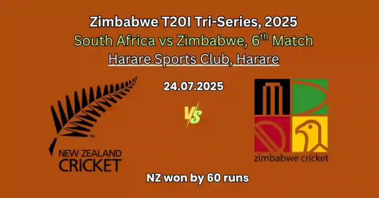 ज़िम्बाब्वे बनाम न्यूज़ीलैंड 6th T20I मैचa